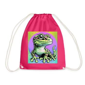 Gecko - Turnbeutel - Fuchsia - Vorne