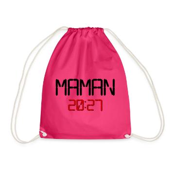 Französische Mama 2027 - Turnbeutel - Fuchsia - Vorne