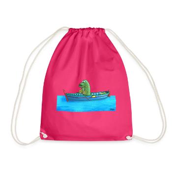 Hecht im Ruderboot - Turnbeutel - Fuchsia - Vorne