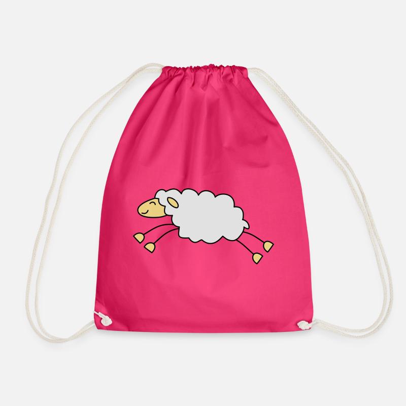 sheep - Drawstring Bag - fuchsia
