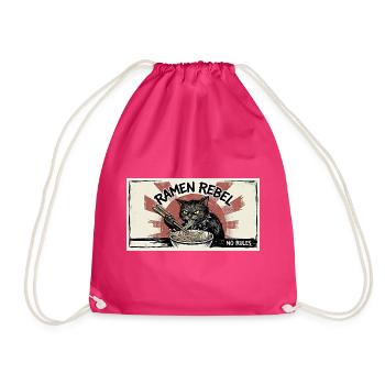 Ramen-Rebellenkatze - Turnbeutel - Fuchsia - Vorne