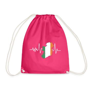 Herzschlag Irland Flagge - Turnbeutel - Fuchsia - Vorne