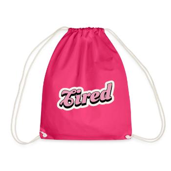 Tired Pink Retro Script Logo - Turnbeutel - Fuchsia - Vorne