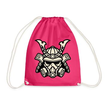 Cyber Samurai Gasmaske Logo - Turnbeutel - Fuchsia - Vorne