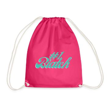 #1 Biatch [Türkis] - Turnbeutel - Fuchsia - Vorne