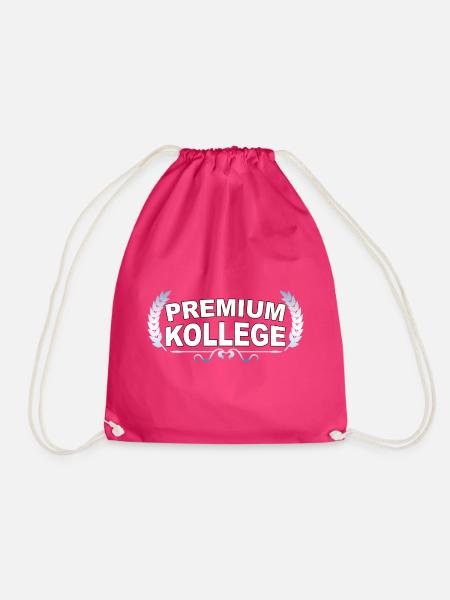 Premium Kollege - Lustiger Spruch - Turnbeutel - Fuchsia