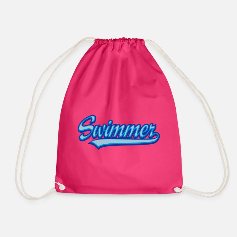 Swimmer - Drawstring Bag - fuchsia
