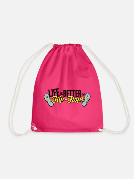 life is better in flop flops - beach sommer party - Turnbeutel - Fuchsia