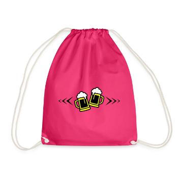 Bier Anstoßen Symbol Bierkrug - Turnbeutel - Fuchsia - Vorne