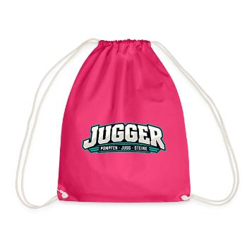 Jugger Logo Retro Neon Stil - Turnbeutel - Fuchsia - Vorne