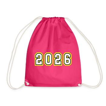 2026 year - Drawstring Bag - fuchsia - Front