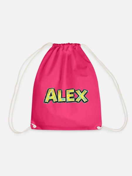 Alex – Handgezeichnete Typografie - Turnbeutel - Fuchsia