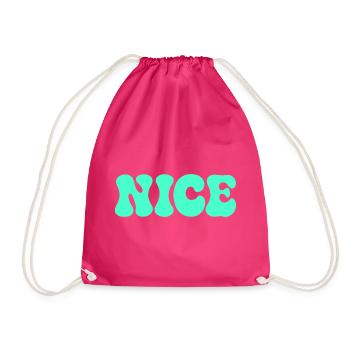 SCHÖNE türkisfarbene Pop-Blasen - Turnbeutel - Fuchsia - Vorne