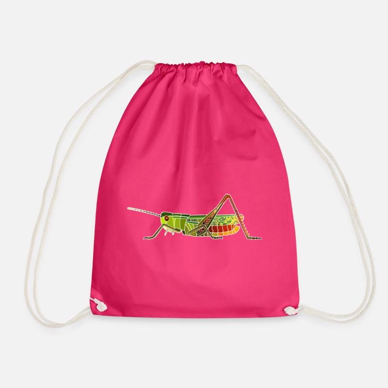 Heath grasshopper - Drawstring Bag - fuchsia