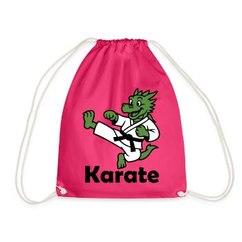 Karate Dragon - Drawstring Bag - fuchsia - Front