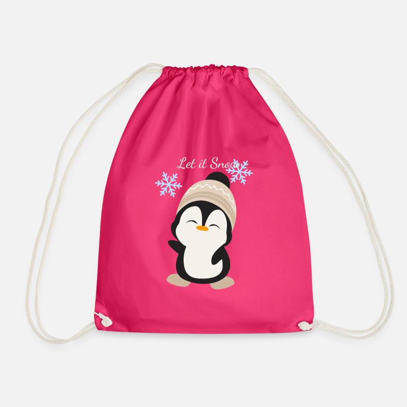 Pengu Winter Magic - Drawstring Bag - fuchsia