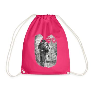 The Future Is Human and Machine – AI & Robot Futur - Drawstring Bag - fuchsia - Front