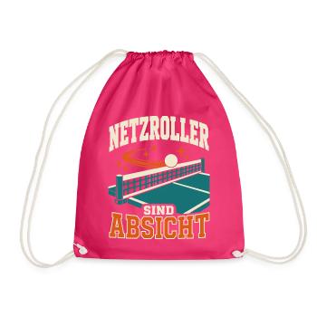 Netzroller sind Absicht – Lustiges Tischtennis - Turnbeutel - Fuchsia - Vorne