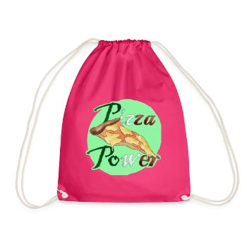 Pizza Power Super Powers Energy Slice UK - Drawstring Bag - fuchsia - Front