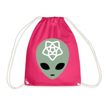 Geometrische, außerirdische Gedankenlandschaft - Turnbeutel - Fuchsia - Vorne