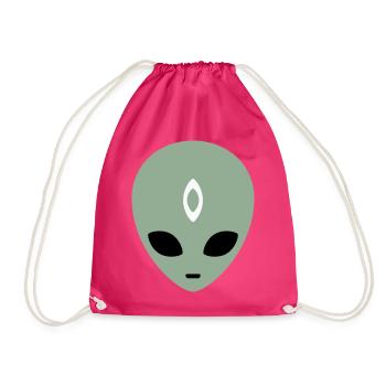 Alien Head Third Eye (drei Farben) - Turnbeutel - Fuchsia - Vorne