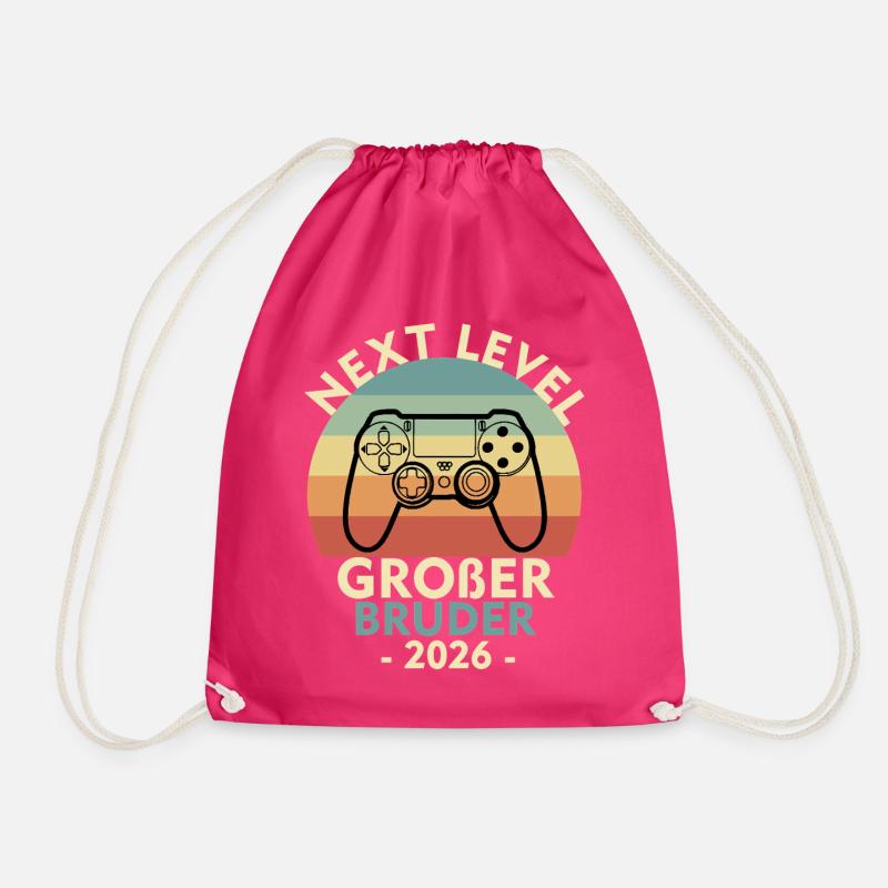 Next Level Big Brother Loading 2026 Siblings - Drawstring Bag - fuchsia
