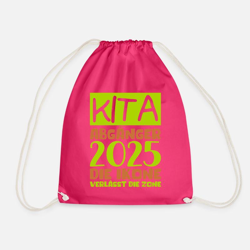 Abschied Kindergarten 2025 Geschenk Mädchen Jungen - Turnbeutel - Fuchsia