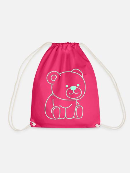Bär Comic - Turnbeutel - Fuchsia