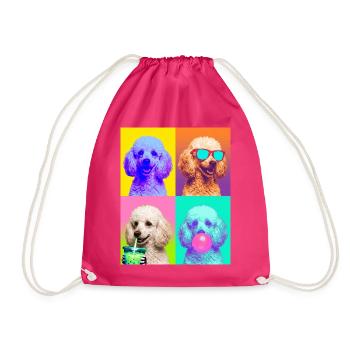 Hunde Pudel Hund - Turnbeutel - Fuchsia - Vorne