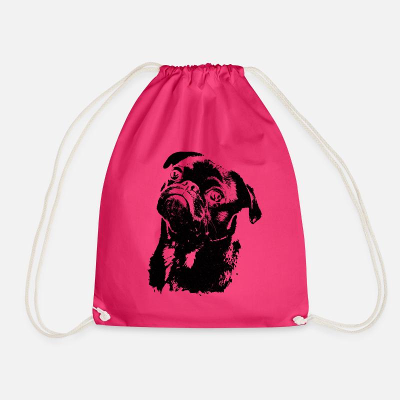 Eine Skizze eines Mops - Turnbeutel - Fuchsia
