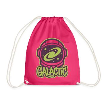 Galaxy Astronaut Helmet Logo - Drawstring Bag - fuchsia - Front