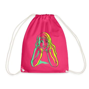 Portrait Girl - Turnbeutel - Fuchsia - Vorne