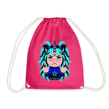 Frostbite: Frostig-blaues EinZORN mit Mittelfinger - Turnbeutel - Fuchsia - Vorne