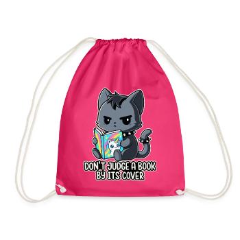 Goth-Katze liest - Turnbeutel - Fuchsia - Vorne