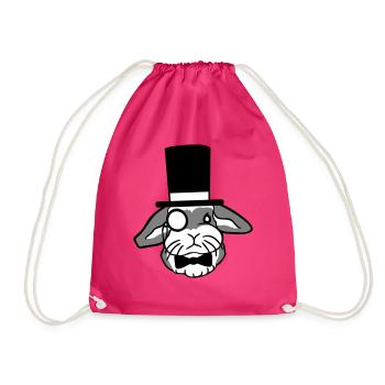 Mr. Bunny Gentleman Chapeau haut de forme Monocle Lunettes - Sac de sport léger - fuchsia - Devant