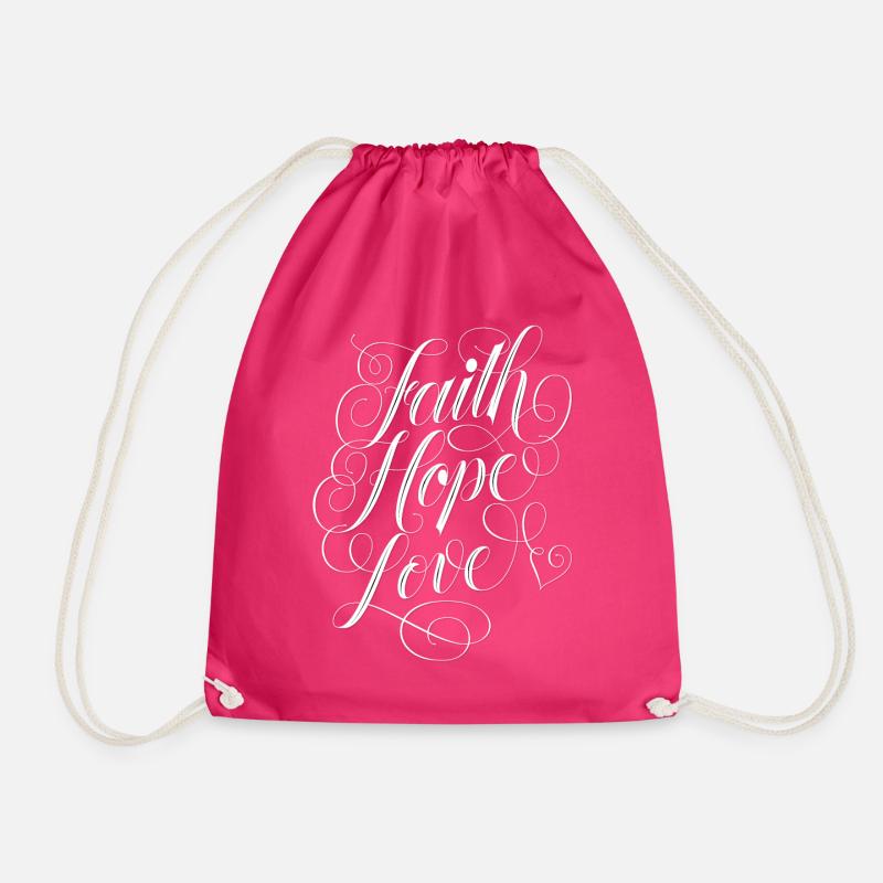 Glaube, Liebe, Hoffnung - Turnbeutel - Fuchsia