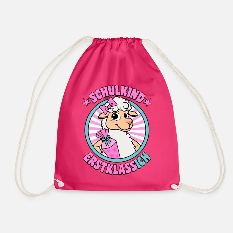 Schulkind Erstklassich Schäfchen Einschulung - Turnbeutel - Fuchsia