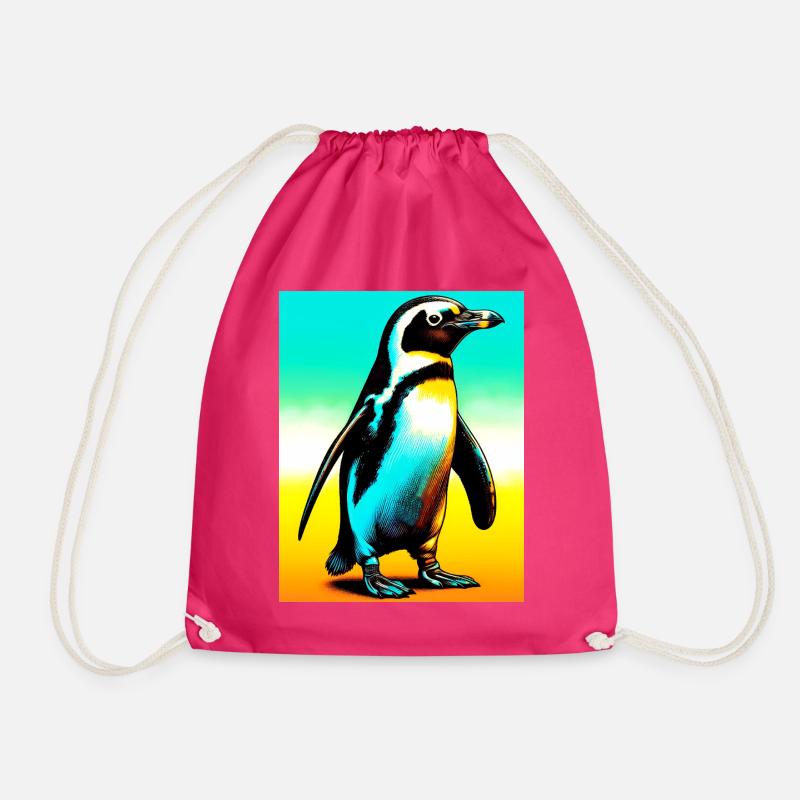 Pinguin - Turnbeutel - Fuchsia