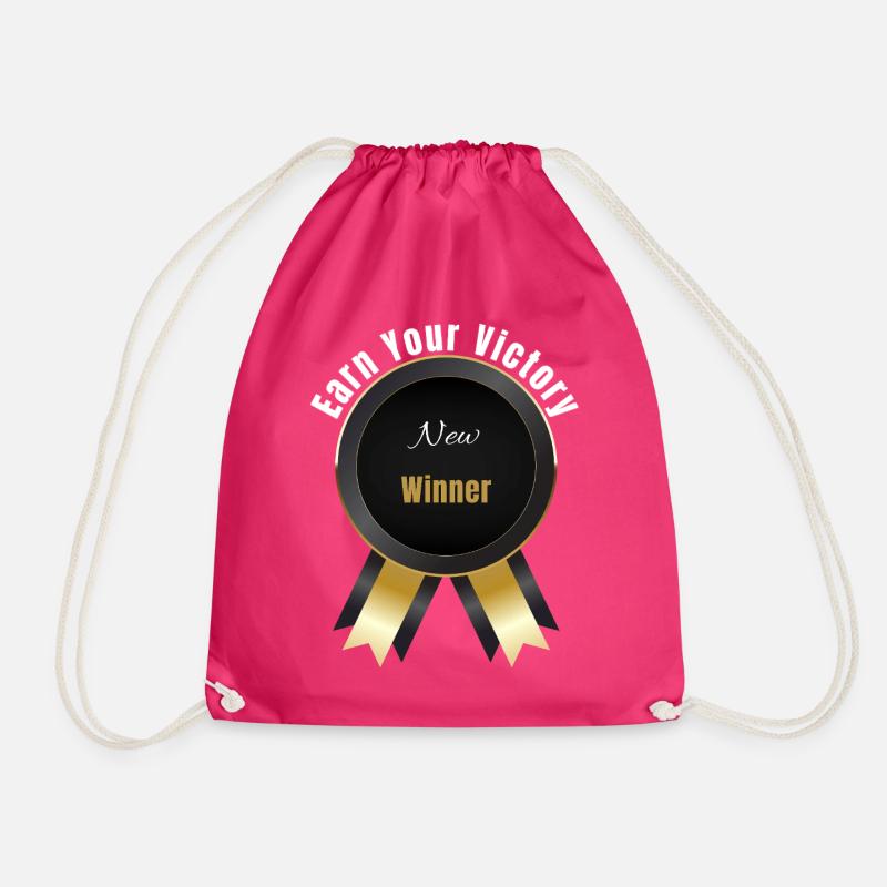 Verdiene deinen Sieg – Gewinner | Motivationspreis Badg - Turnbeutel - Fuchsia