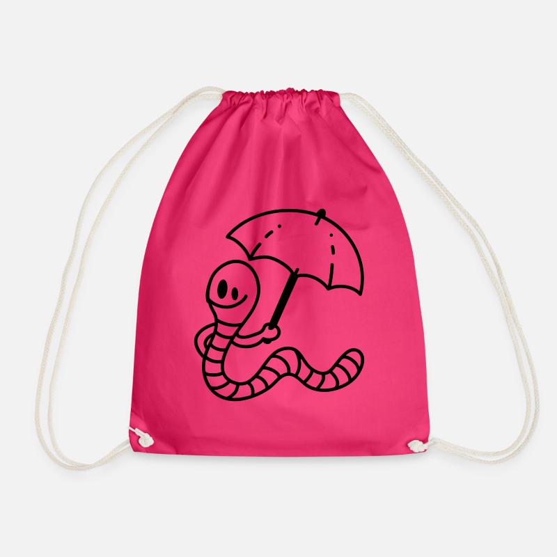 Regenwurm - line - Turnbeutel - Fuchsia
