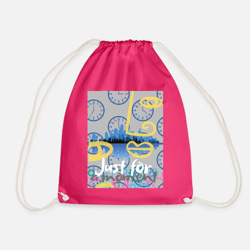 Just for a moment - Drawstring Bag - fuchsia
