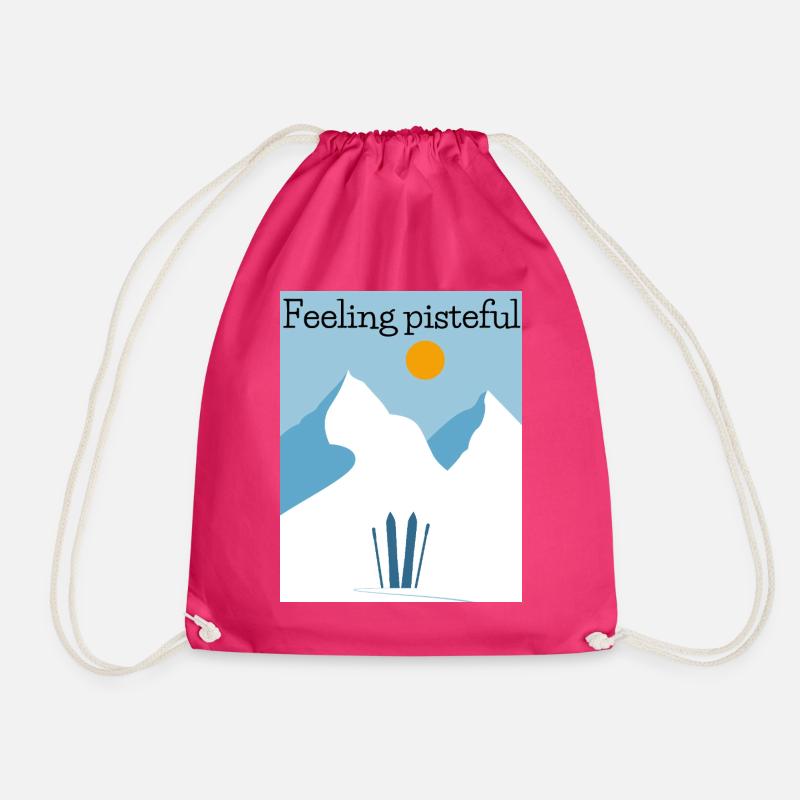 Feeling Pisteful Alpine Ski - Drawstring Bag - fuchsia
