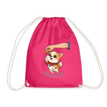 Corgi Biscuit Cheer Niedliches Hundedesign - Turnbeutel - Fuchsia - Vorne