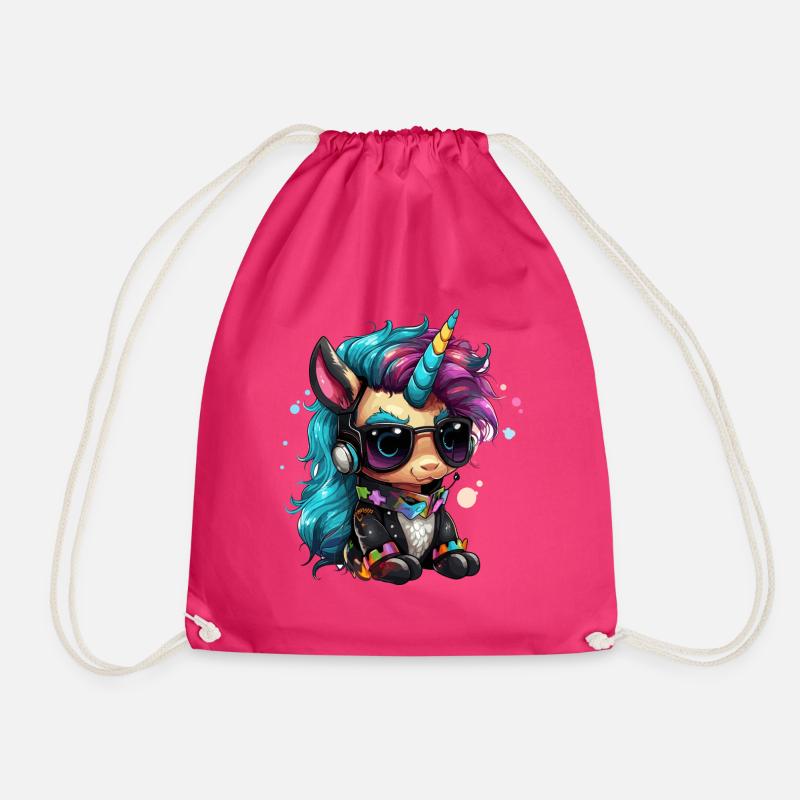 Punker Einhorn Design - Turnbeutel - Fuchsia