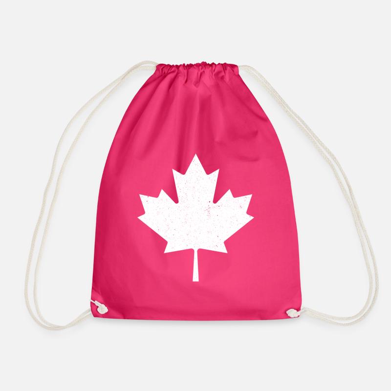 Maple Leaf Grunge - Turnbeutel - Fuchsia