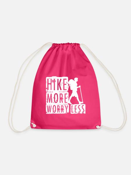 Hike more Worry less - Turnbeutel - Fuchsia