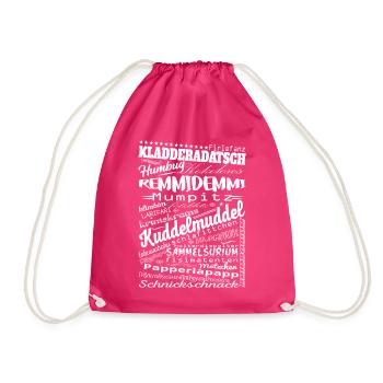 Schwarzwald Tradition. lustige Worte - Turnbeutel - Fuchsia - Vorne