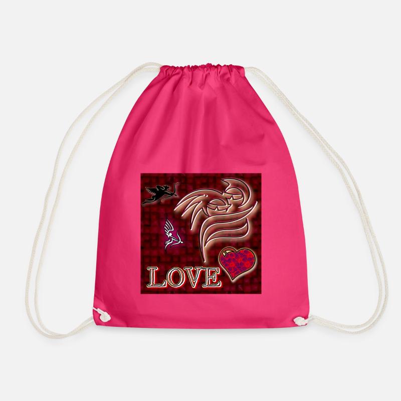 LOVE - Image - 2023 - Drawstring Bag - fuchsia