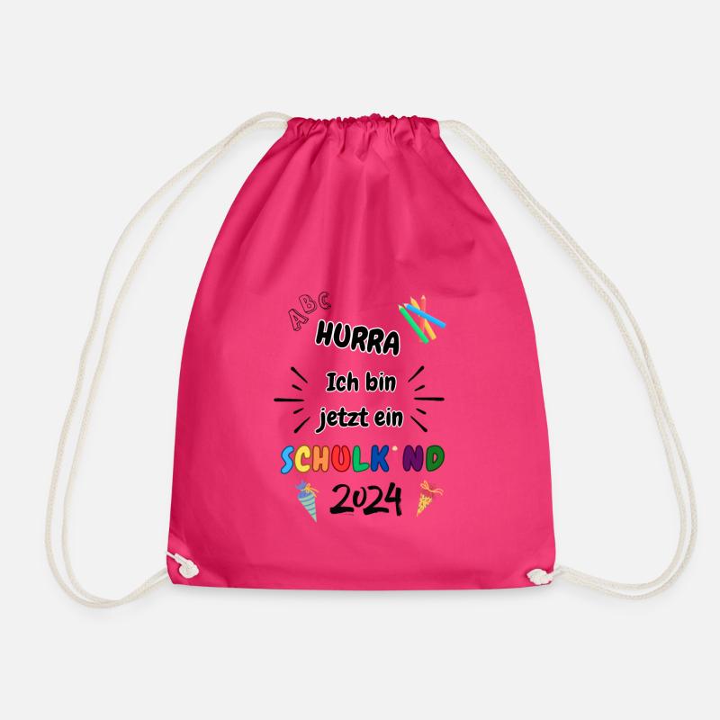 Schulkind 2024 - Einschulung - Erster Schultag - Turnbeutel - Fuchsia
