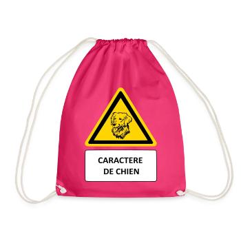 Dog character - Drawstring Bag - fuchsia - Front